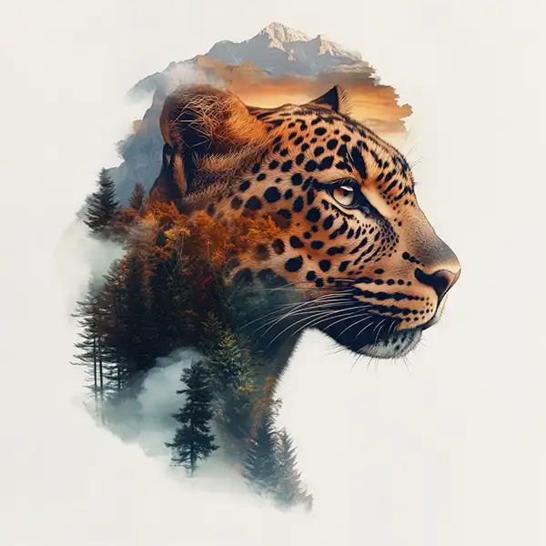 Gepard, Animal, Double exposure