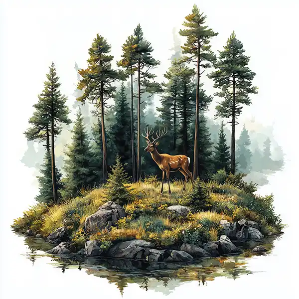 Fog, Forest, Snow, Landscape